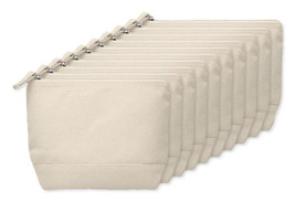 Pack of 10 GiftRetail MO9815 - KLEUREN Stylish Two-Tone Cotton Cosmetic Bag with Zipper