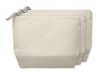 Pak van 30 GiftRetail MO9815 - KLEUREN 2-Kleurige katoenen toilettas