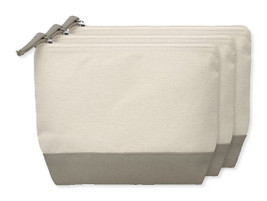 Pack of 30 GiftRetail MO9815 - KLEUREN Stylish Two-Tone Cotton Cosmetic Bag with Zipper