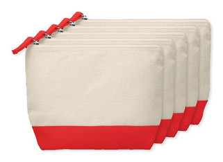 Pack of 50 GiftRetail MO9815 - KLEUREN Stylish Two-Tone Cotton Cosmetic Bag with Zipper