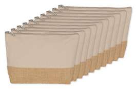 Pack of 10 Kimood KI0276 - Eco-Friendly Canvas and Jute Zipper Pouch