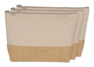 Pack of 30 Kimood KI0276 - Eco-Friendly Canvas and Jute Zipper Pouch
