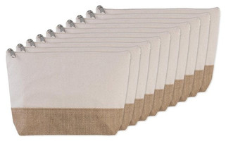 Pack of 100 Kimood KI0276 - Eco-Friendly Canvas and Jute Zipper Pouch