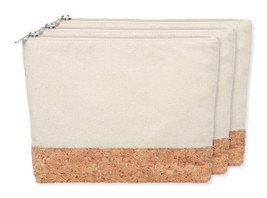 Pakke med 30 GiftRetail MO9817 - PORTO BAG Cork & cotton kosmetikpung