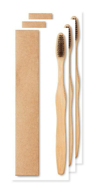 Pack da 30 GiftRetail MO9877 - DENTOBRUSH Spazzolino da denti in bamboo