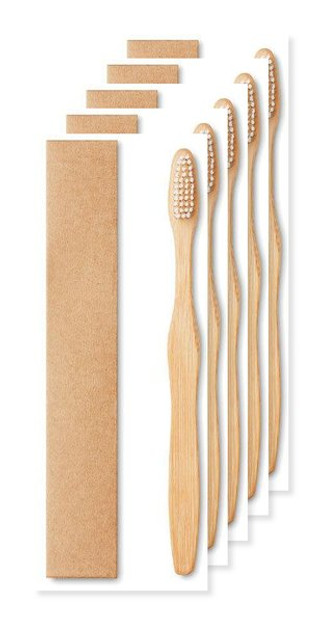 Pack de 50 GiftRetail MO9877 - DENTOBRUSH Brosse à dents en bambou