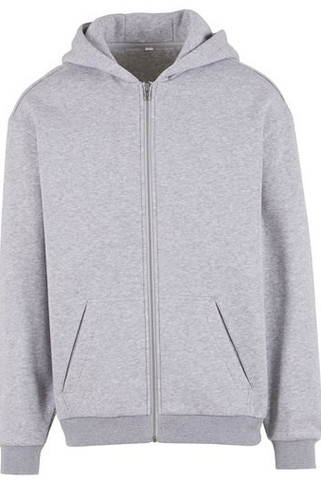 BUILD YOUR BRAND BY443 - Loose-fitting zip-up hoodie