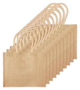 Pack of 125 Westford mill WM412 - Eco-Friendly Burlap Tote with Cotton Handles