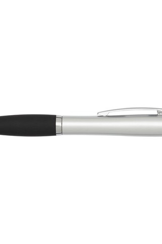 Stylo bille à stylet en plastique recyclé RCS avec corps coloré et grip noir (encre bleue) Nash - EgotierPro 106456