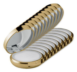 Pack of 10 GiftRetail MO9374 - DUO MIRROR Metallic Finish Lip Balm with Mirror Lid SPF10