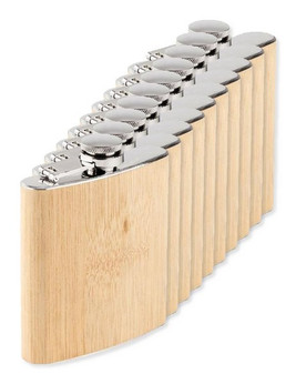 Pack mit 100 GiftRetail MO6356 - HIPHIP Flachmann Bambus 175ml