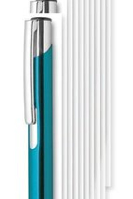 Pack of 10 GiftRetail MO8893 - BERN Elegant Aluminium Push Button Pen with Blue Ink