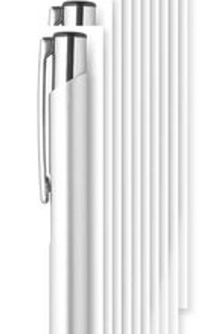 Förpackning med 10 GiftRetail MO8893 - BERN Elegant Aluminium Kulspetspenna med Blått Bläck