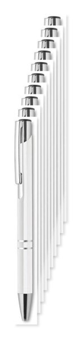 Pack of 100 GiftRetail MO8893 - BERN Elegant Aluminium Push Button Pen with Blue Ink