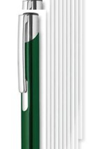 Pack of 100 GiftRetail MO8893 - BERN Elegant Aluminium Push Button Pen with Blue Ink