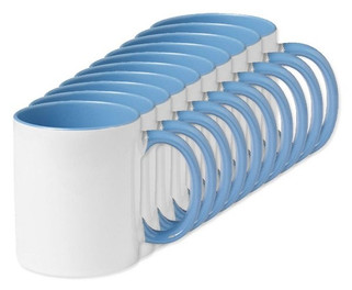 Pack of 10 GiftRetail MO8422 - SUBLIMCOLY Premium Coloured Ceramic Sublimation Mug 300ml