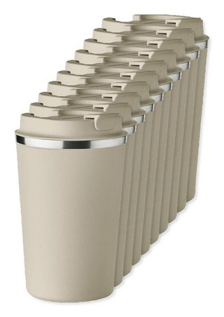 Pack mit 100 GiftRetail MO6276 - BRACE Doppelwandiger Becher 350ml