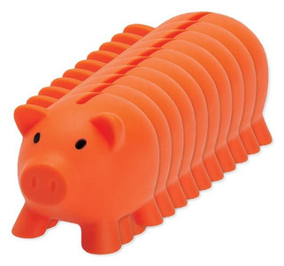 Pack mit 10 GiftRetail MO8132 - SOFTCO Sparschwein aus PVC mit ABS-Verschluss am Boden