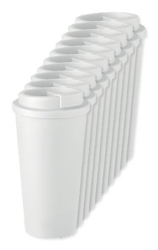 Pack of 10 GiftRetail MO6244 - TUESDAY Eco-Friendly Double Wall Tumbler 450 ml