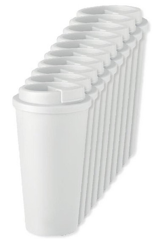 Förpackning med 100 GiftRetail MO6244 - TUESDAY Take away mugg dubbelvägg