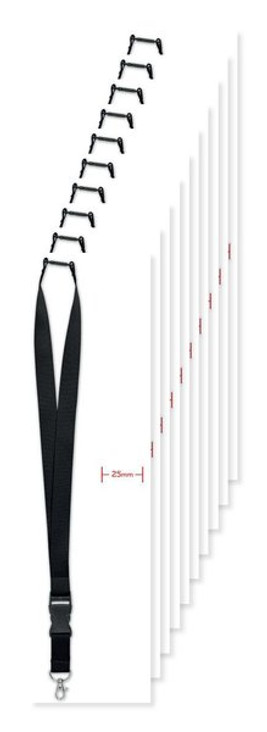 Pack mit 10 GiftRetail MO9661 - WIDE LANY Lanyard mit Metallkarabiner