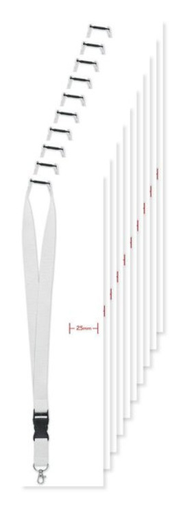 Pack of 10 GiftRetail MO9661 - WIDE LANY Premium 25mm Lanyard with Metal Hook and Safety Breakaway