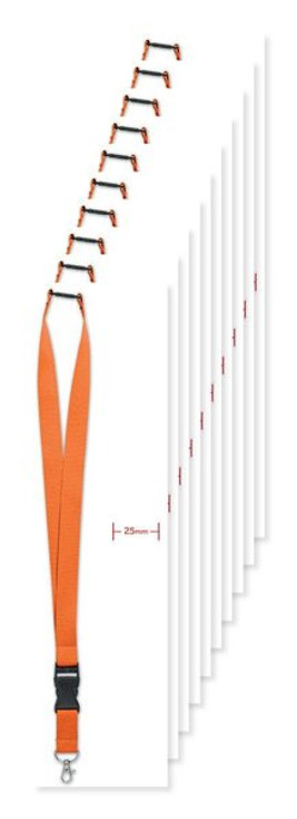 Balení 10 ks GiftRetail MO9661 - WIDE LANY 25mm klíčenka s karabinkou