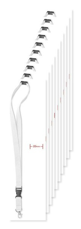 Pack of 100 GiftRetail MO8595 - LANY Premium 20mm Lanyard with Metal Hook and Safety Features