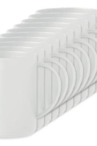 Förpackning med 10 GiftRetail MO6256 - MONDAY Mugg i PP 300ml