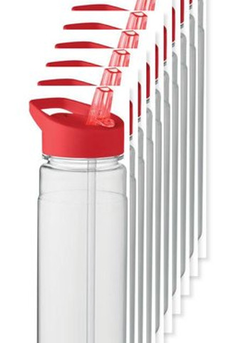 Förpackning med 10 GiftRetail MO6467 - ALABAMA RPET flaska med fliplock 650ml