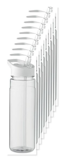 Pack of 100 GiftRetail MO6467 - ALABAMA RPET Eco-Friendly 650ml RPET Bottle with Flip Lid and Straw