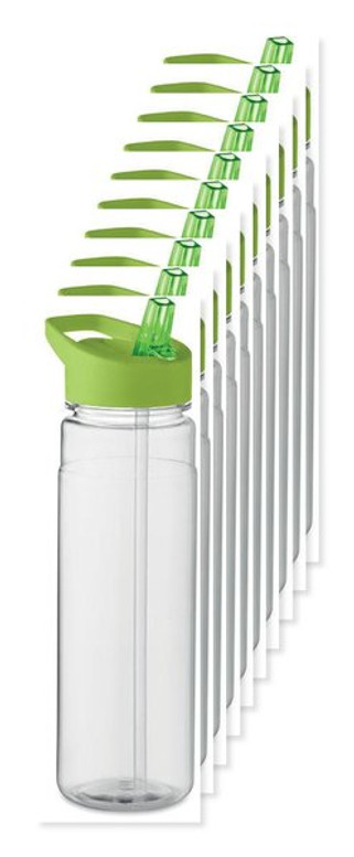 Pak van 100 GiftRetail MO6467 - ALABAMA RPET drinkfles met fliptop