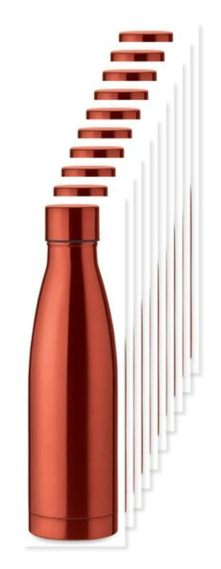 Pack of 10 GiftRetail MO9812 - BELO BOTTLE 500ml Copper Insulated Stainless Steel