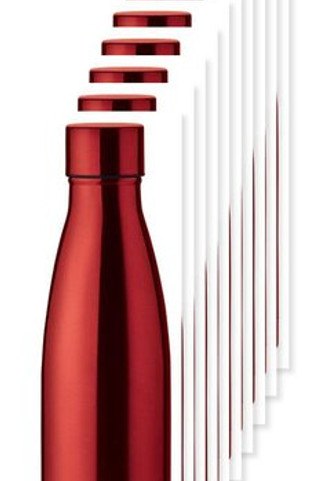 Förpackning med 100 GiftRetail MO9812 - BELO BOTTLE Metallflaska dubbelvägg koppar