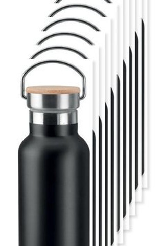 Pack of 10 GiftRetail MO9431 - HELSINKI 500ml Bamboo Lid Insulated Flask