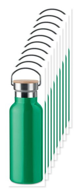 Pack of 10 GiftRetail MO9431 - HELSINKI 500ml Bamboo Lid Insulated Flask