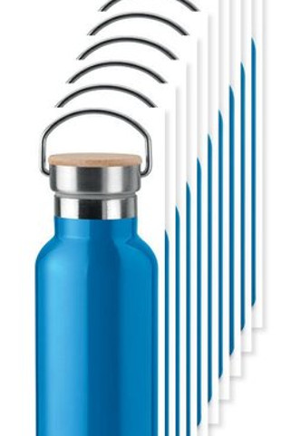 Pack of 100 GiftRetail MO9431 - HELSINKI 500ml Bamboo Lid Insulated Flask