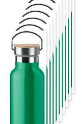 Pack of 100 GiftRetail MO9431 - HELSINKI 500ml Bamboo Lid Insulated Flask