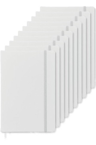 Pack of 10 GiftRetail MO1804 - ARCONOT Premium A5 Notebook with Elastic Closure