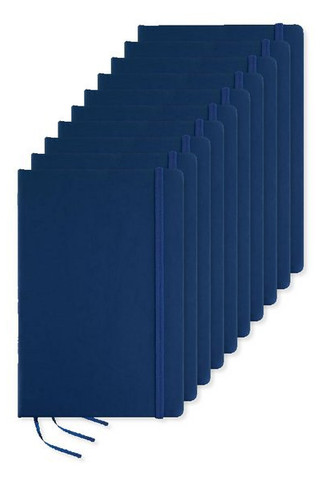 Pack of 10 GiftRetail AR1804 - ARCONOT A5 Hardcover Notebook with Elastic Strap