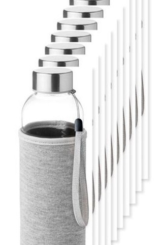 Zestaw 10 szt. GiftRetail MO9358 - UTAH GLASS Szklana butelka w etui 500ml