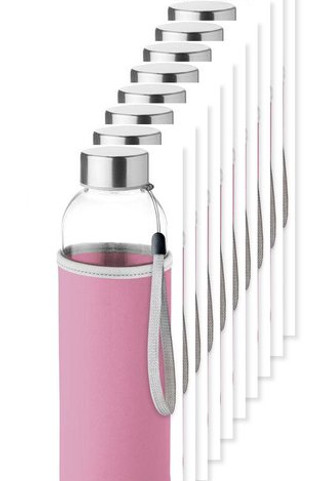 Zestaw 10 szt. GiftRetail MO9358 - UTAH GLASS Szklana butelka w etui 500ml