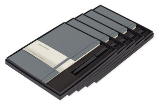 Pack of 5 Moleskine 100479 - Large Notebook and GO Pen Gift Set