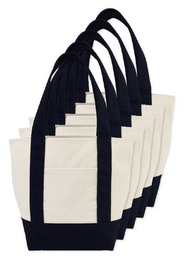 Pack of 5 GiftRetail 102307 - Mini Canvas Tote