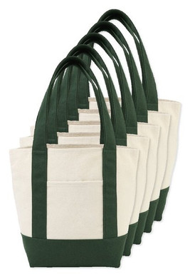 Pack of 5 GiftRetail 102307 - Mini Canvas Tote