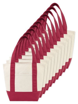 Pack of 10 GiftRetail 102307 - Mini Canvas Tote