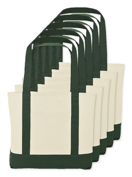 Pack of 5 GiftRetail 102546 - Large Canvas Tote