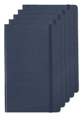Pack of 5 Moleskine P40060 - Hard Cover Ruled Large Notebook