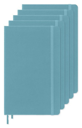Pack de 5 Moleskine P40060 - Cuaderno grande de tapa dura con rayas
