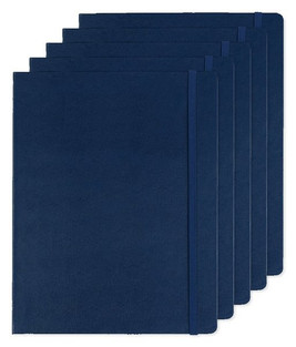 Pack of 5 Moleskine P40500 - Hard Cover Ruled X-Large Notebook